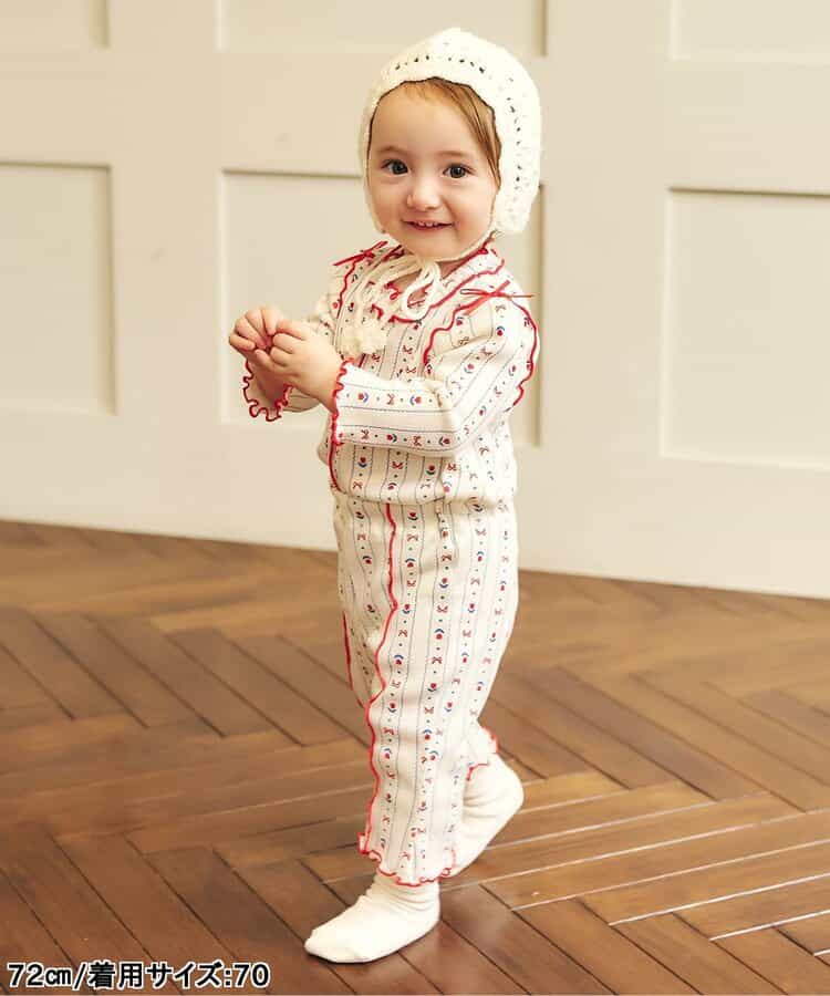 日本童裝 apres les cours 木耳邊連衣 70-80cm 女童款 秋季 初生嬰兒 Jumpsuit