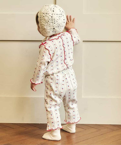 日本童裝 apres les cours 木耳邊連衣 70-80cm 女童款 秋季 初生嬰兒 Jumpsuit