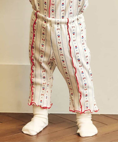 日本童裝 apres les cours 羅紋喇叭褲 70-140cm 女童款 夏季 初生嬰兒 PANTS