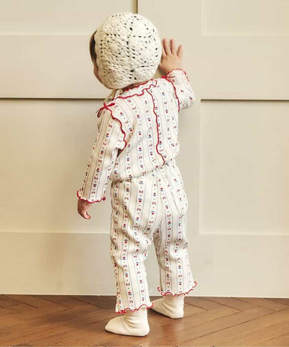 日本童裝 apres les cours 羅紋喇叭褲 70-140cm 女童款 夏季 初生嬰兒 PANTS