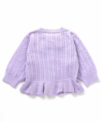 日本童裝 apres les cours 針織緞帶外套 70-80cm 女童款 秋季 初生嬰兒 OUTERWEAR 聖誕紅/新年紅