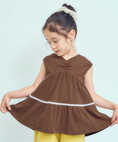 日本童裝 apres les cours 露背荷葉背心 80-140cm 女童款 秋季 TOPS