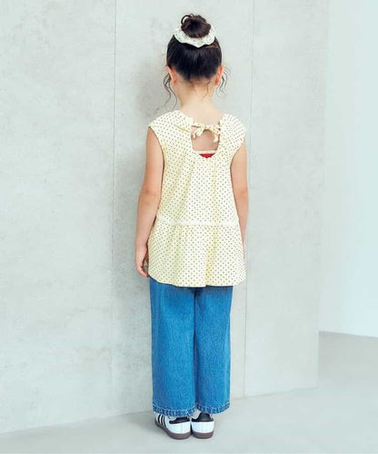 日本童裝 apres les cours 露背荷葉背心 80-140cm 女童款 秋季 TOPS
