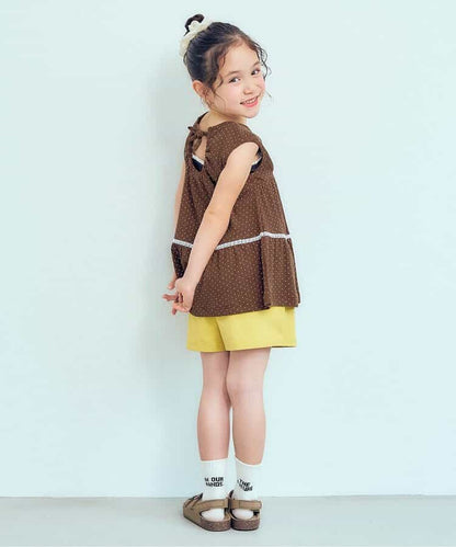 日本童裝 apres les cours 露背荷葉背心 80-140cm 女童款 秋季 TOPS