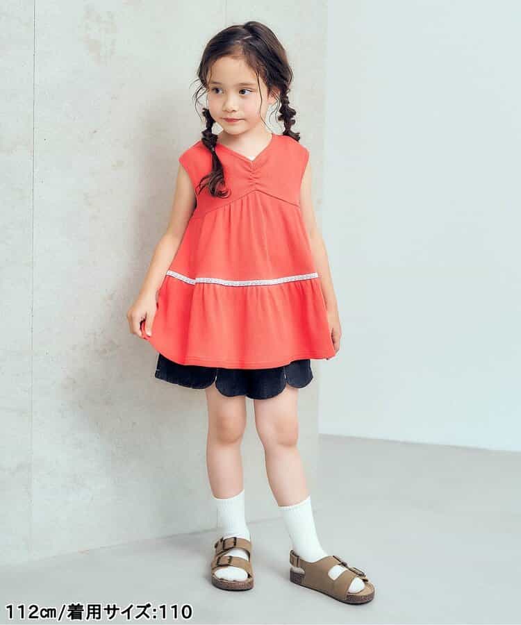 日本童裝 apres les cours 露背荷葉背心 80-140cm 女童款 秋季 TOPS