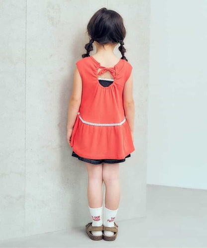 日本童裝 apres les cours 露背荷葉背心 80-140cm 女童款 秋季 TOPS