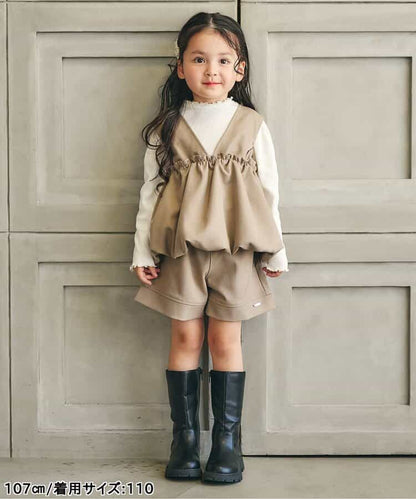日本童裝 apres les cours 木耳邊上衣 80-140cm 女童款 秋季 TOPS