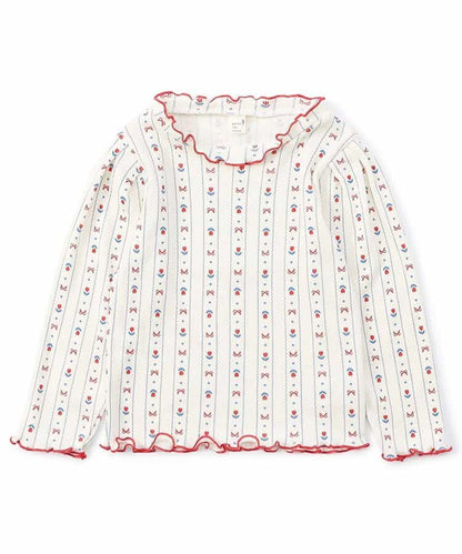 日本童裝 apres les cours 木耳邊上衣 80-140cm 女童款 秋季 TOPS
