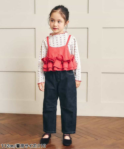 日本童裝 apres les cours 木耳邊上衣 80-140cm 女童款 秋季 TOPS