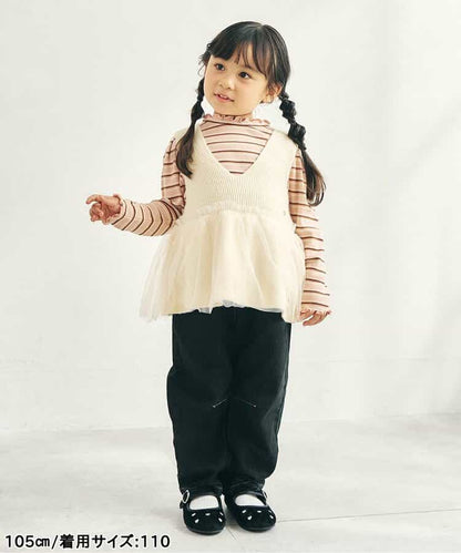 日本童裝 apres les cours 木耳邊上衣 80-140cm 女童款 秋季 TOPS