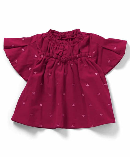 日本童裝 apres les cours 刺繡圖案上衣 80-140cm 女童款 夏季 TOPS