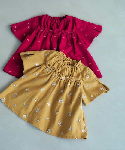 日本童裝 apres les cours 刺繡圖案上衣 80-140cm 女童款 夏季 TOPS