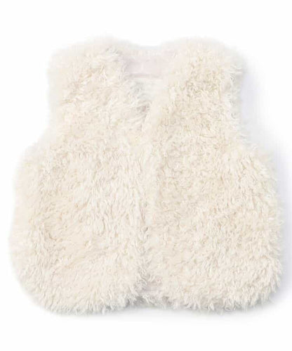 日本童裝 apres les cours 毛毛背心外套 70-80cm 女童款 秋季 初生嬰兒 OUTERWEAR