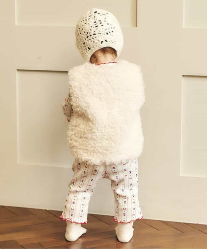日本童裝 apres les cours 毛毛背心外套 70-80cm 女童款 秋季 初生嬰兒 OUTERWEAR