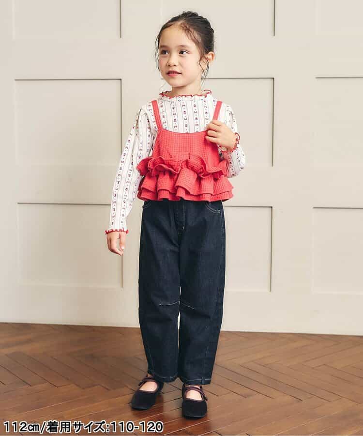 日本童裝 apres les cours 華夫格紋長褲 90-140cm 女童款 秋季 PANTS 聖誕紅/新年紅
