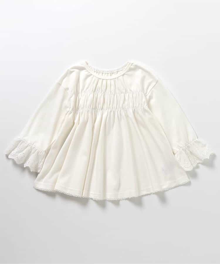 日本童裝 apres les cours 蕾絲袖皺褶上衣 80-140cm 女童款 秋季 TOPS