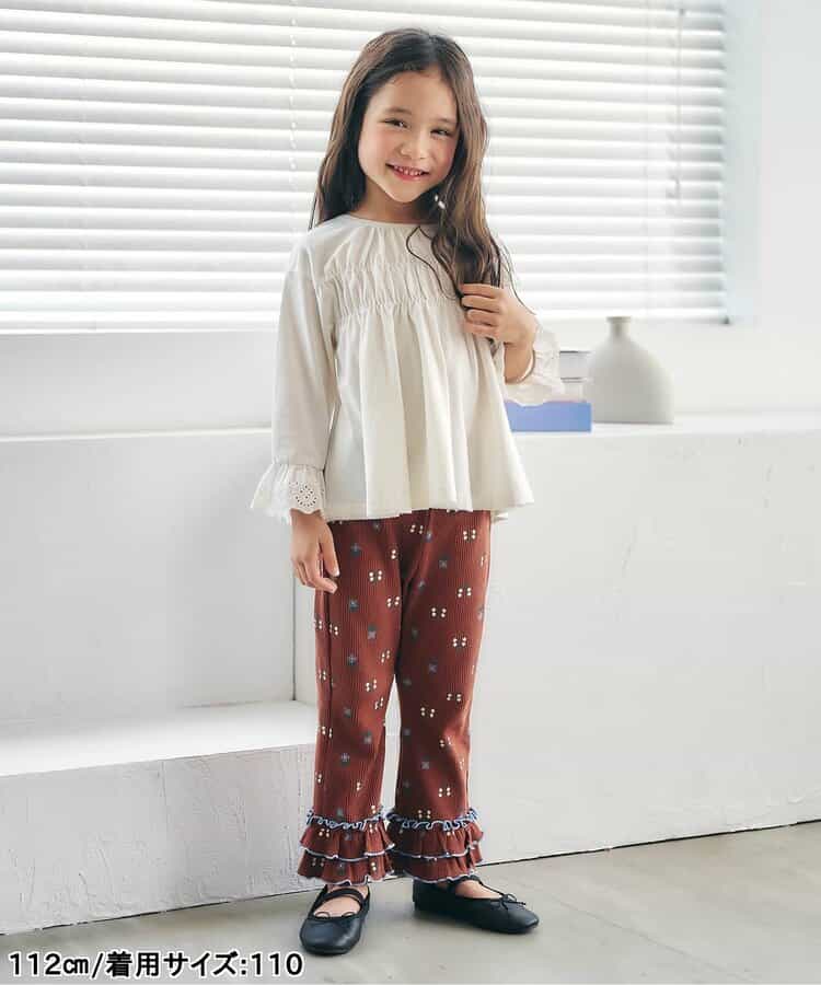 日本童裝 apres les cours 蕾絲袖皺褶上衣 80-140cm 女童款 秋季 TOPS