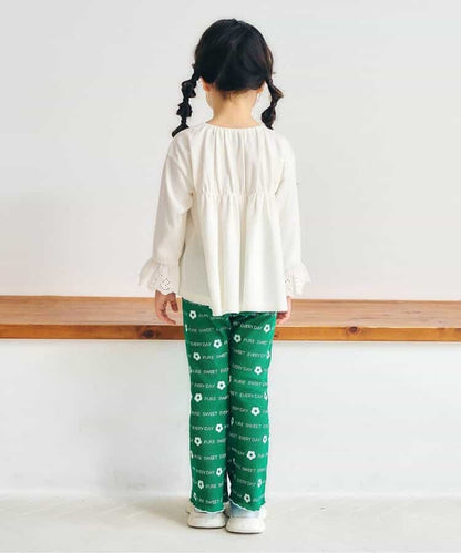 日本童裝 apres les cours 華夫格紋喇叭褲 80-140cm 女童款 秋季 PANTS