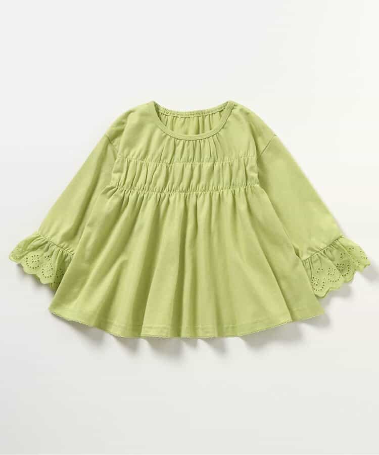 日本童裝 apres les cours 蕾絲袖皺褶上衣 80-140cm 女童款 秋季 TOPS