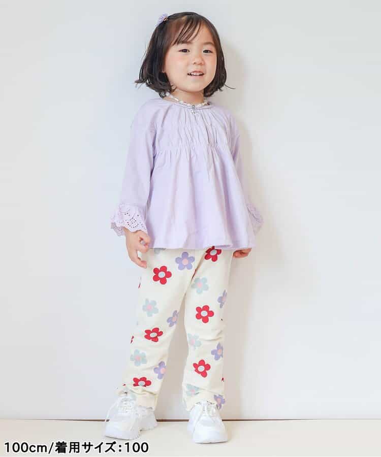 日本童裝 apres les cours 蕾絲袖皺褶上衣 80-140cm 女童款 秋季 TOPS