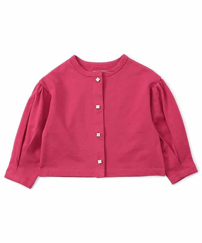 日本童裝 apres les cours 花花紐扣外套 80-140cm 女童款 秋季 OUTERWEAR 聖誕紅/新年紅