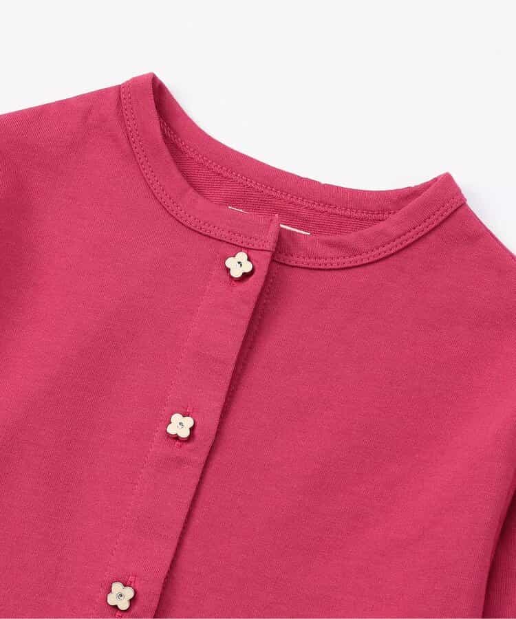 日本童裝 apres les cours 花花紐扣外套 80-140cm 女童款 秋季 OUTERWEAR 聖誕紅/新年紅