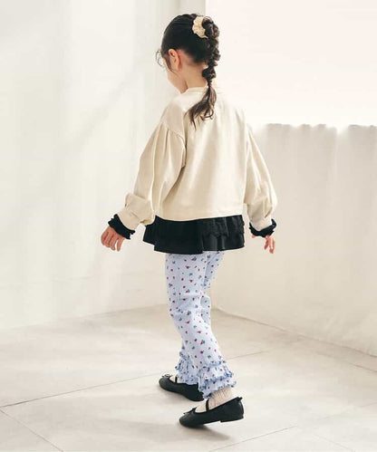 日本童裝 apres les cours 花花紐扣外套 80-140cm 女童款 秋季 OUTERWEAR 聖誕紅/新年紅