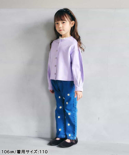 日本童裝 apres les cours 花花紐扣外套 80-140cm 女童款 秋季 OUTERWEAR 聖誕紅/新年紅
