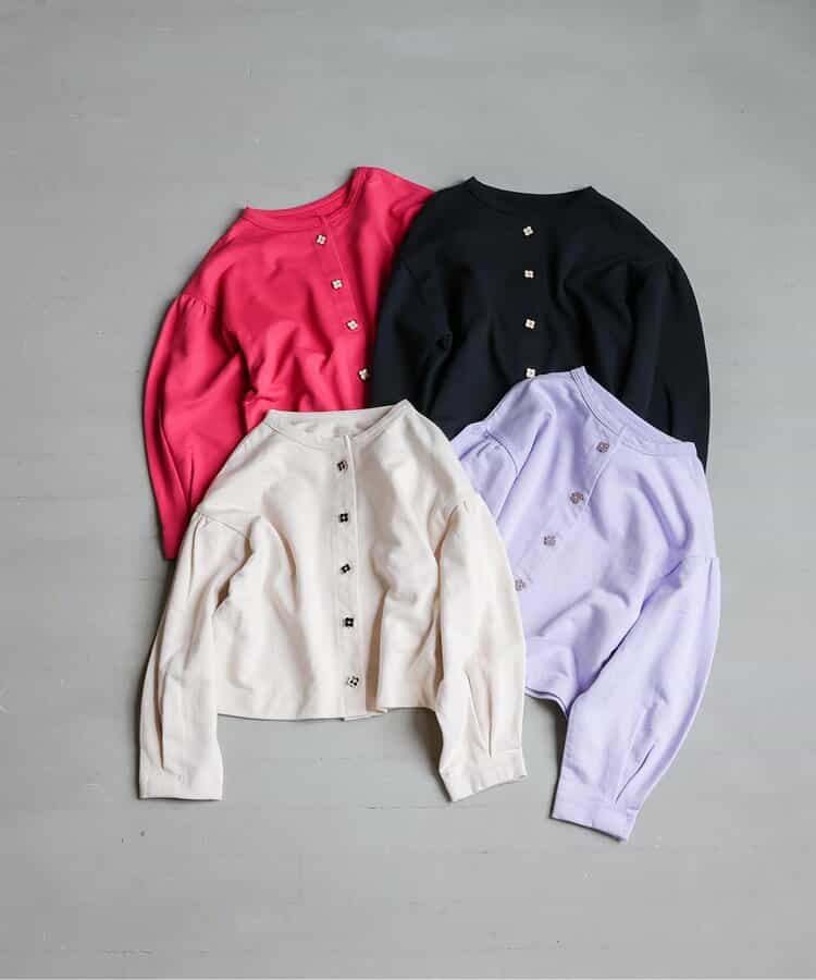 日本童裝 apres les cours 花花紐扣外套 80-140cm 女童款 秋季 OUTERWEAR 聖誕紅/新年紅