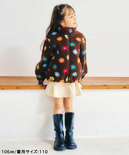 日本童裝 apres les cours 提花羊羔毛外套 80-140cm 女童款 秋季 (適合初秋、香港平均溫度、寒冷天氣）OUTERWEAR 【日本預售：2026年10月上旬】