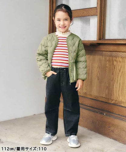 日本童裝 apres les cours 心型絎縫夾棉荷葉邊燈籠袖外套 80-140cm 女童款 秋季 (適合初秋、香港平均溫度、寒冷天氣）OUTERWEAR 【日本預售：2026年9月下旬】