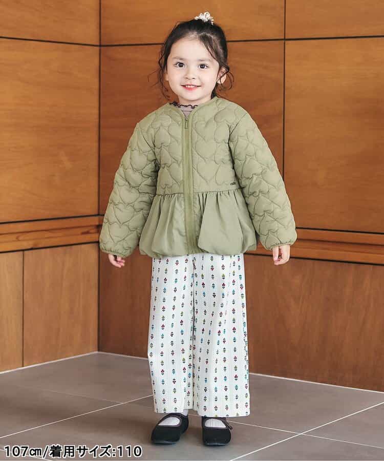 日本童裝 apres les cours 心型絎縫夾棉荷葉邊燈籠袖外套 80-140cm 女童款 秋季 (適合初秋、香港平均溫度、寒冷天氣）OUTERWEAR 【日本預售：2026年9月下旬】