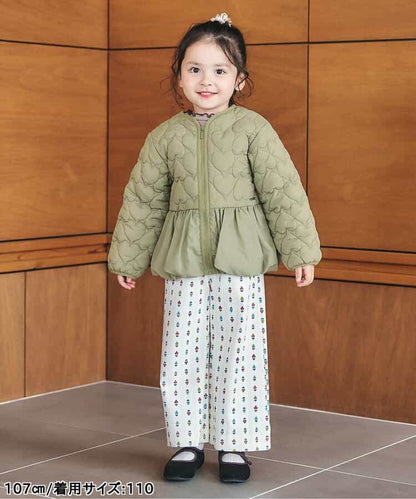 日本童裝 apres les cours 心型絎縫夾棉荷葉邊燈籠袖外套 80-140cm 女童款 秋季 (適合初秋、香港平均溫度、寒冷天氣）OUTERWEAR 【日本預售：2026年9月下旬】