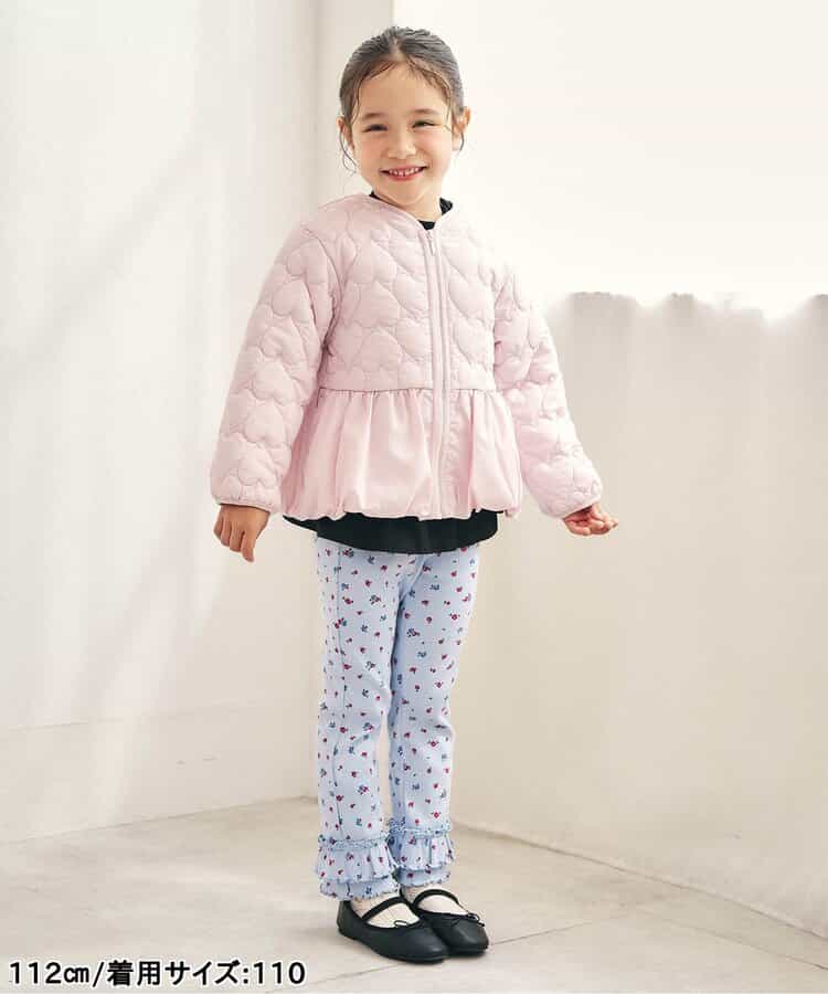 日本童裝 apres les cours 心型絎縫夾棉荷葉邊燈籠袖外套 80-140cm 女童款 秋季 (適合初秋、香港平均溫度、寒冷天氣）OUTERWEAR 【日本預售：2026年9月下旬】