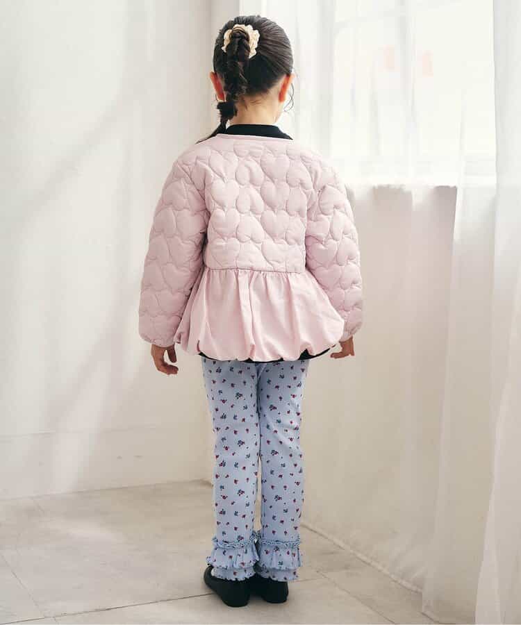 日本童裝 apres les cours 心型絎縫夾棉荷葉邊燈籠袖外套 80-140cm 女童款 秋季 (適合初秋、香港平均溫度、寒冷天氣）OUTERWEAR 【日本預售：2026年9月下旬】