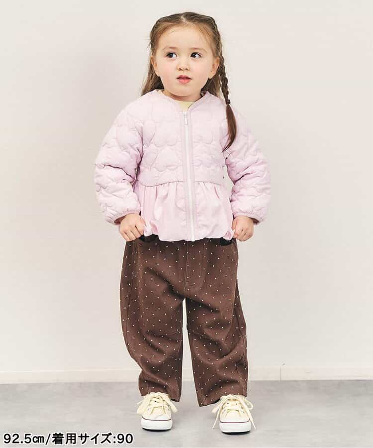 日本童裝 apres les cours 心型絎縫夾棉荷葉邊燈籠袖外套 80-140cm 女童款 秋季 (適合初秋、香港平均溫度、寒冷天氣）OUTERWEAR 【日本預售：2026年9月下旬】