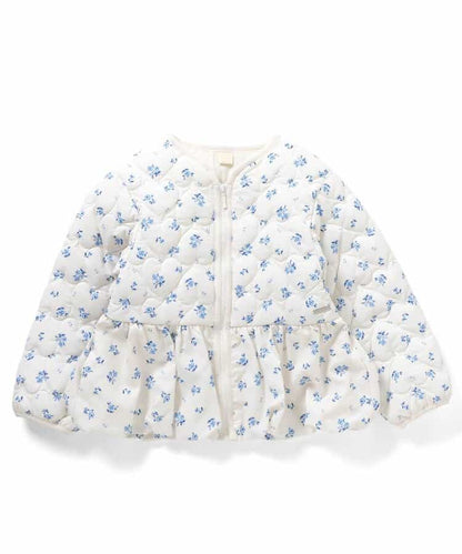 日本童裝 apres les cours 心型絎縫夾棉荷葉邊燈籠袖外套 80-140cm 女童款 秋季 (適合初秋、香港平均溫度、寒冷天氣）OUTERWEAR 【日本預售：2026年9月下旬】