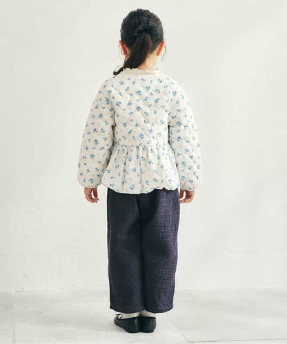 日本童裝 apres les cours 心型絎縫夾棉荷葉邊燈籠袖外套 80-140cm 女童款 秋季 (適合初秋、香港平均溫度、寒冷天氣）OUTERWEAR 【日本預售：2026年9月下旬】