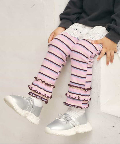 日本童裝 apres les cours 荷葉邊羅紋長褲 80-130cm 女童款 秋季 PANTS