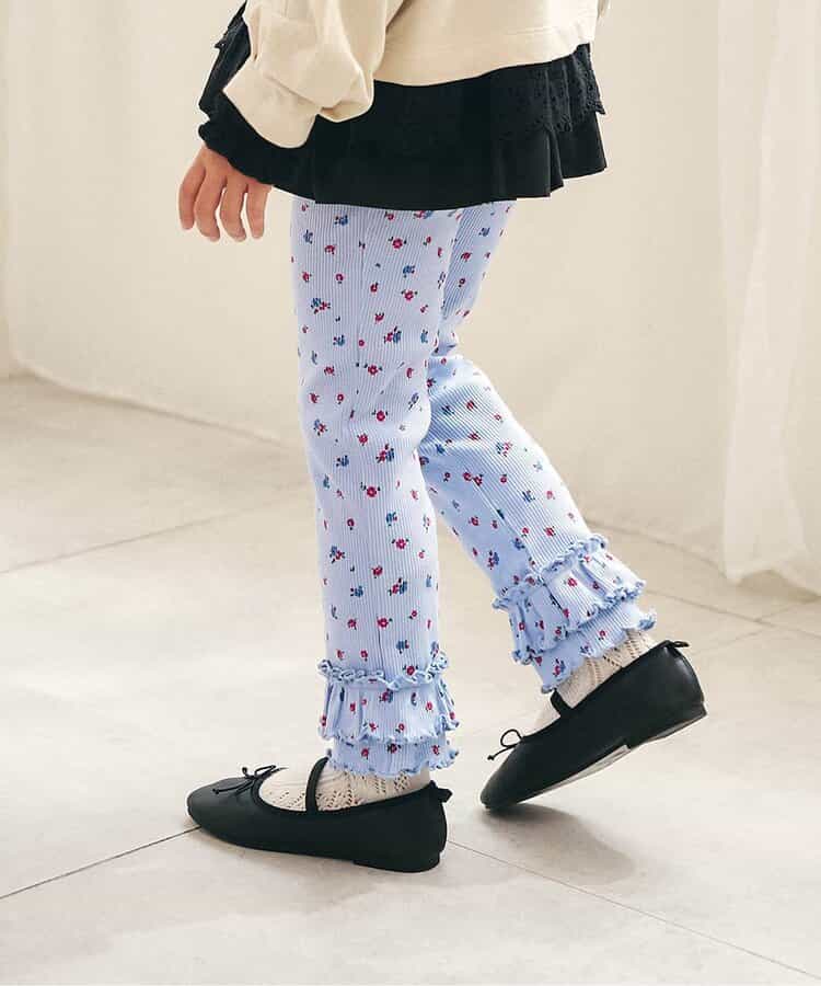 日本童裝 apres les cours 荷葉邊羅紋長褲 80-130cm 女童款 秋季 PANTS