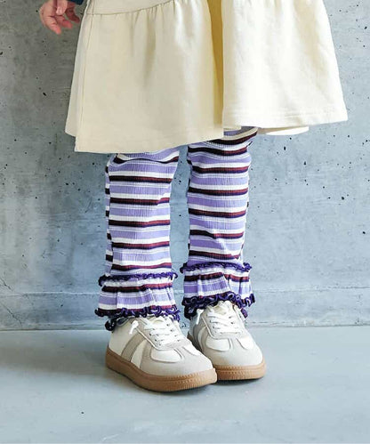 日本童裝 apres les cours 荷葉邊羅紋長褲 80-130cm 女童款 秋季 PANTS