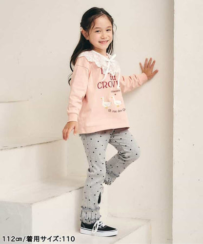 日本童裝 apres les cours 荷葉邊羅紋長褲 80-130cm 女童款 秋季 PANTS