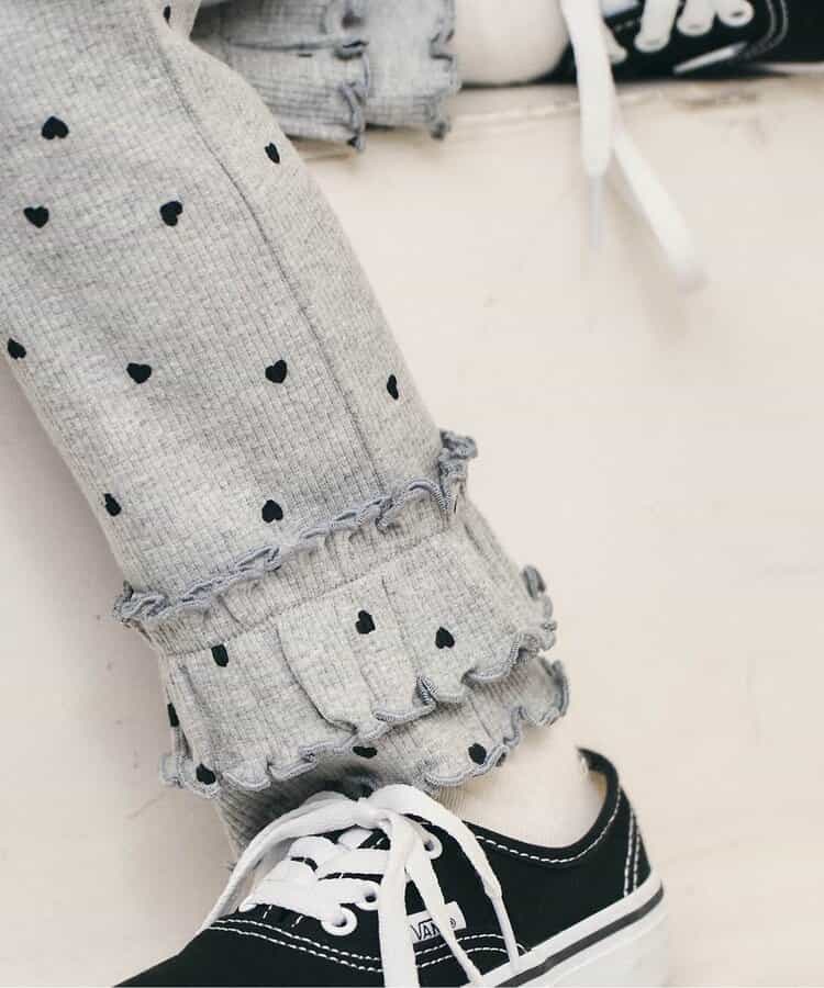 日本童裝 apres les cours 荷葉邊羅紋長褲 80-130cm 女童款 秋季 PANTS