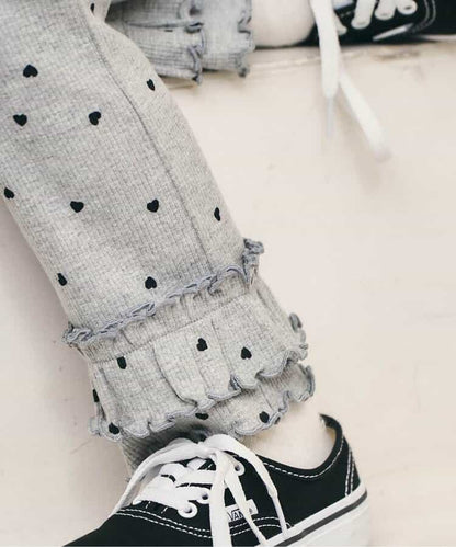 日本童裝 apres les cours 荷葉邊羅紋長褲 80-130cm 女童款 秋季 PANTS