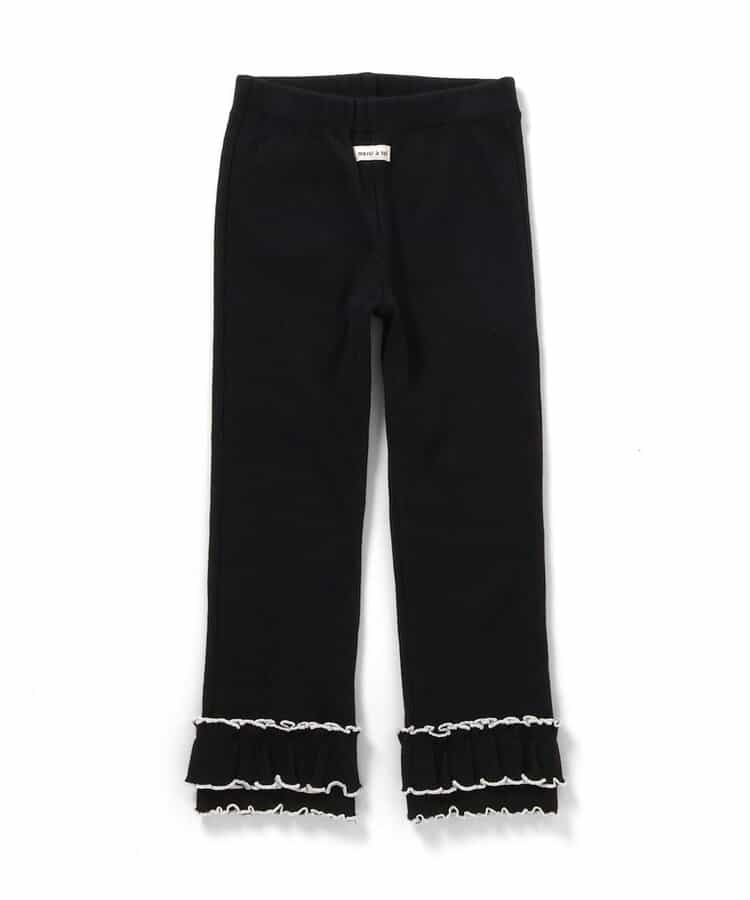 日本童裝 apres les cours 荷葉邊羅紋長褲 80-130cm 女童款 秋季 PANTS
