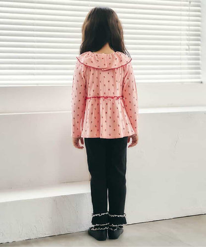 日本童裝 apres les cours 荷葉邊羅紋長褲 80-130cm 女童款 秋季 PANTS