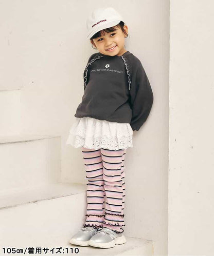 日本童裝 apres les cours 荷葉邊羅紋長褲 80-130cm 女童款 秋季 PANTS