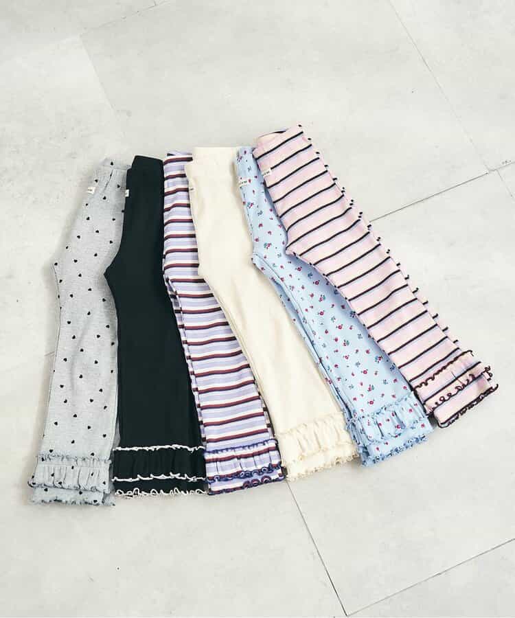 日本童裝 apres les cours 荷葉邊羅紋長褲 80-130cm 女童款 秋季 PANTS