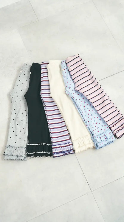 日本童裝 apres les cours 荷葉邊羅紋長褲 80-130cm 女童款 秋季 PANTS
