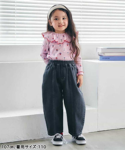 日本童裝 apres les cours 華夫格紋大領上衣 80-140cm 女童款 秋季 TOPS